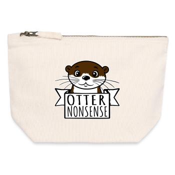 Otter Nonsense Funny Pun Otter Love Saying - Canvas Zip Pouch 12 x 13 cm - nature - Front