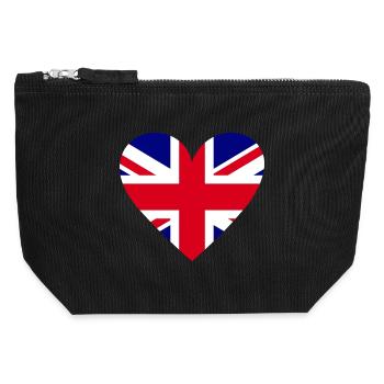 Herzflagge Großbritannien - Canvas Reißverschluss-Täschchen (12 x 13 cm) - Schwarz - Vorne