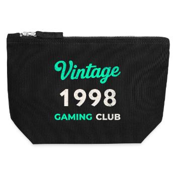 Vintage 1998 – Année de naissance rétro du Gaming Club - Pochette zippée en toile 12 x 13 cm - noir - Devant