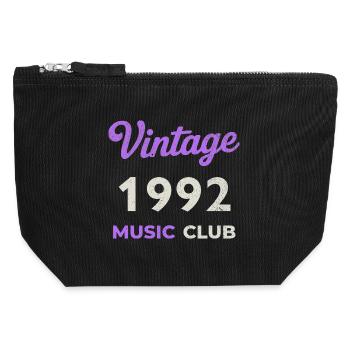 Vintage 1992 Music Club Retro Geburtsjahr Jahrgang - Canvas Reißverschluss-Täschchen (12 x 13 cm) - Schwarz - Vorne