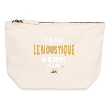 T’es pas le moustique le plus vif de l’été - Pochette zippée en toile 12 x 13 cm - blanc naturel - Devant