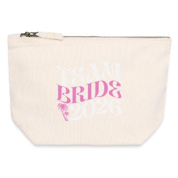 Team Bride Hen Party Bachelorette Party 2026 - Canvas Zip Pouch 12 x 13 cm - nature - Front