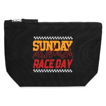 Autorennen Motorsport Sunday Race Day - Canvas Reißverschluss-Täschchen (12 x 13 cm) - Schwarz - Vorne