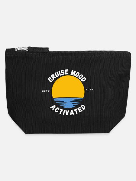 Sunset Cruise Mood Emblem - Canvas Zip Pouch 12 x 13 cm - black