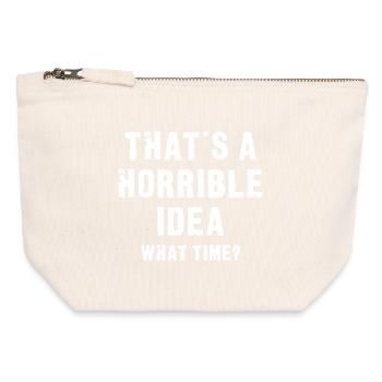 That’s a Horrible Idea - Canvas Zip Pouch 12 x 13 cm - nature - Front