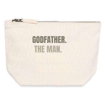 La légende du mythe de l’homme — Typographie audacieuse - Pochette zippée en toile 12 x 13 cm - blanc naturel - Devant