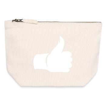 Daumen hoch – Like Hand Symbol - Canvas Reißverschluss-Täschchen (12 x 13 cm) - Naturweiß - Vorne