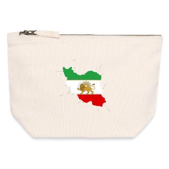 Iran Flagge Löwe und Sonne - شیر خورشید - Canvas Reißverschluss-Täschchen (12 x 13 cm) - Naturweiß - Vorne