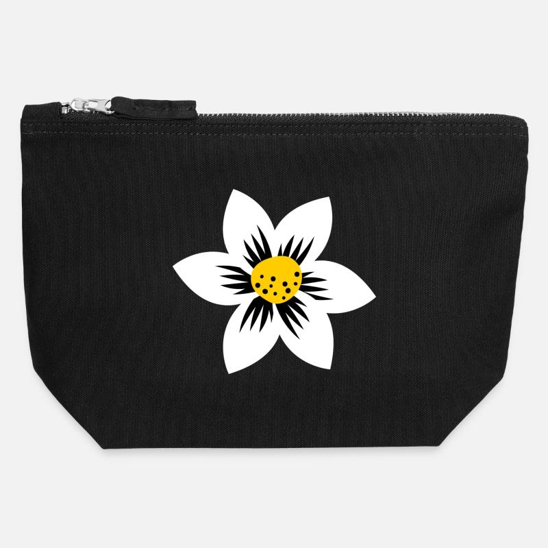 Le pouvoir des fleurs - Pochette zippée en toile 12 x 13 cm - noir