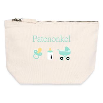 Patenonkel Geburt Junge Taufe - Canvas Reißverschluss-Täschchen (12 x 13 cm) - Naturweiß - Vorne