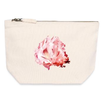 Bright Pink Rose Quartz Crystal Motif - Canvas Zip Pouch 12 x 13 cm - nature - Front