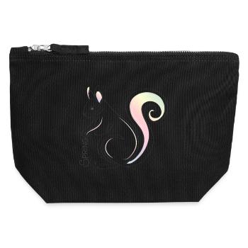 Squirrel Illustration – Spring Inspiration - Canvas Zip Pouch 12 x 13 cm - black - Front