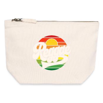 Reggae Rétro Coucher de Soleil - Pochette zippée en toile 12 x 13 cm - blanc naturel - Devant