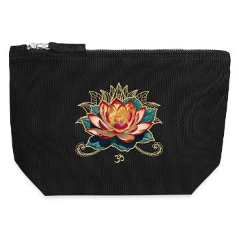 Lotus - Canvas Zip Pouch 12 x 13 cm - black - Front