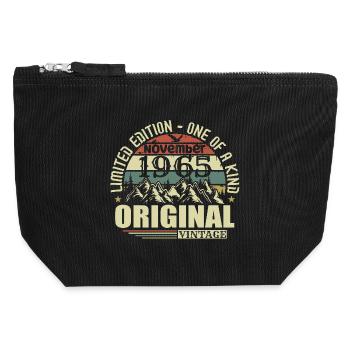 Anniversaire novembre 1965 - Pochette zippée en toile 12 x 13 cm - noir - Devant