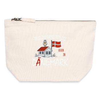 Tausche Arbeitsplatz gegen Hütte Dänemark - Canvas Reißverschluss-Täschchen (12 x 13 cm) - Naturweiß - Vorne