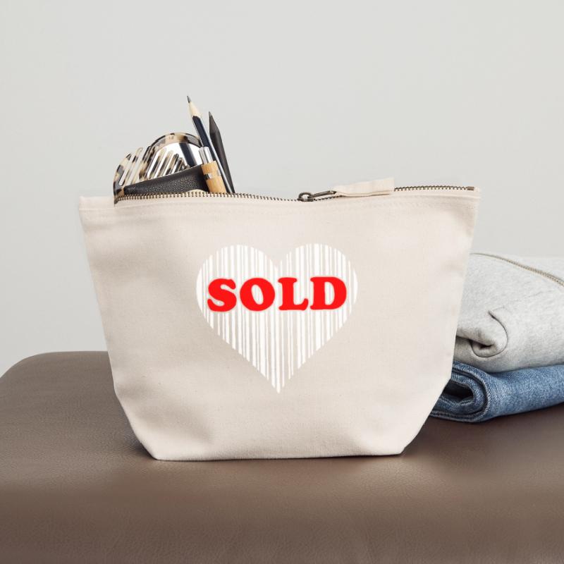 Herz Barcode Liebe – Sold Code Strichcode Geschenk Canvas Reißverschluss-Täschchen (12 x 13 cm)