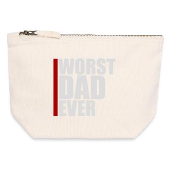 Worst Dad Ever Funny Sarcastic Father's Day Dad - Canvas Zip Pouch 12 x 13 cm - nature - Front