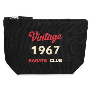 Millésime 1967 – Année de naissance rétro du Karate Club - Pochette zippée en toile 12 x 13 cm - noir - Devant
