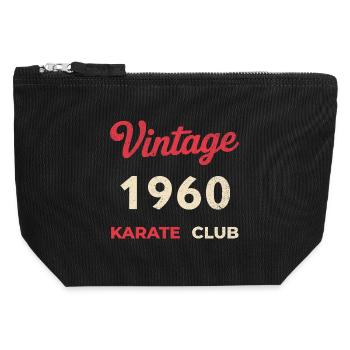 Vintage 1960 – Année de naissance rétro du Karate Club - Pochette zippée en toile 12 x 13 cm - noir - Devant