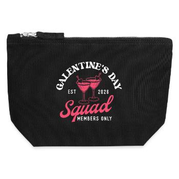 Galentine’s Day Squad EST 2026 Members Only Club - Canvas Zip Pouch 12 x 13 cm - black - Front