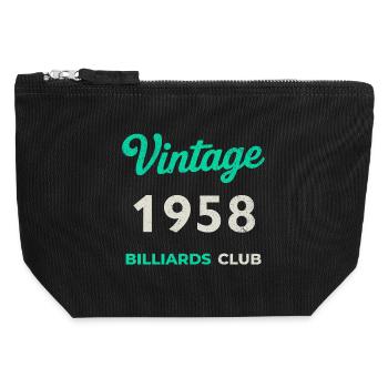 Vintage 1958 – Billiards Club Retro Geburtsjahr - Canvas Reißverschluss-Täschchen (12 x 13 cm) - Schwarz - Vorne