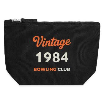 Vintage 1984 – Bowling Club Retro Birth Year - Canvas Zip Pouch 12 x 13 cm - black - Front