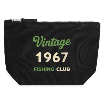 Millésime 1967 – Année de naissance rétro du club de pêche - Pochette zippée en toile 12 x 13 cm - noir - Devant