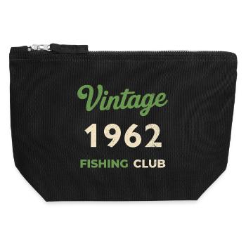 Millésime 1962 – Année de naissance rétro du club de pêche - Pochette zippée en toile 12 x 13 cm - noir - Devant