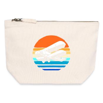 Modellflugzeug Modellflug - Canvas Reißverschluss-Täschchen (12 x 13 cm) - Naturweiß - Vorne