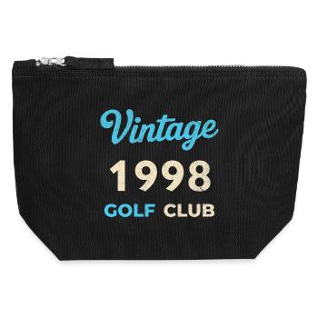 Vintage 1998 Golf Club Retro Geburtsjahr Geschenk - Canvas Reißverschluss-Täschchen (12 x 13 cm) - Schwarz - Vorne