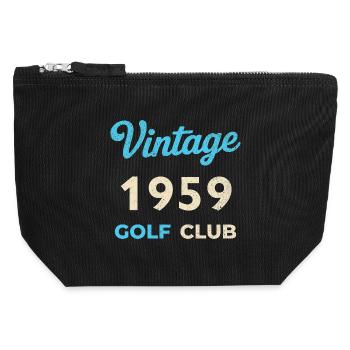 Vintage 1959 Golf Club Retro Geburtsjahr Geschenk - Canvas Reißverschluss-Täschchen (12 x 13 cm) - Schwarz - Vorne