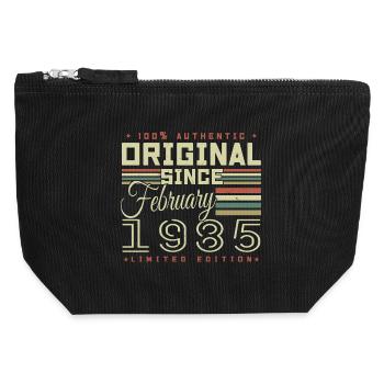 Awesome since February 1985 - Canvas Zip Pouch 12 x 13 cm - black - Front