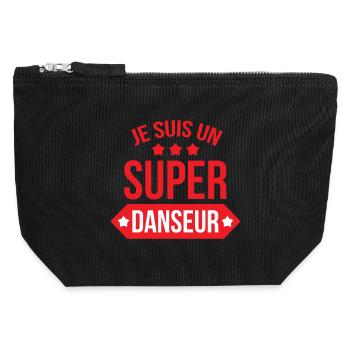 Je suis un super danseur - Pochette zippée en toile 12 x 13 cm - noir - Devant