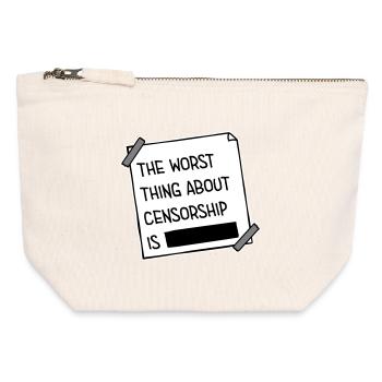 The Worst Thing About Censorship Is Funny Irony - Canvas Zip Pouch 12 x 13 cm - nature - Front