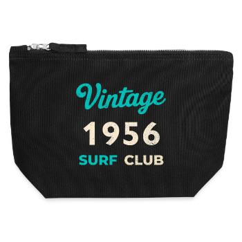 Vintage 1956 Surf Club Retro Geburtsjahr Geschenk - Canvas Reißverschluss-Täschchen (12 x 13 cm) - Schwarz - Vorne