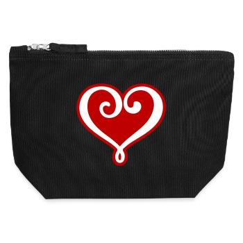 Herz Symbol - Canvas Reißverschluss-Täschchen (12 x 13 cm) - Schwarz - Vorne