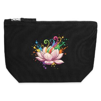 Bright Lotus Colors Explosion - Canvas Zip Pouch 12 x 13 cm - black - Front