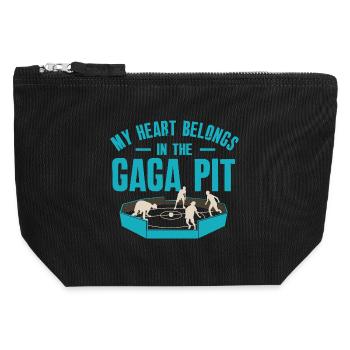 Mon cœur appartient à la fosse de Gaga - Pochette zippée en toile 12 x 13 cm - noir - Devant