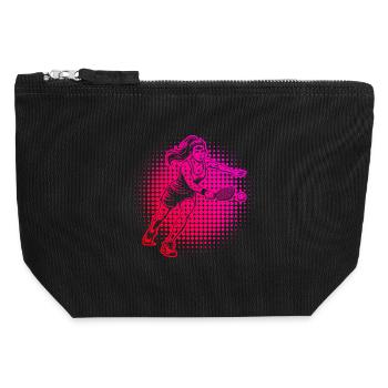 Pickleball Trainer Gift Idea for Pickleball Fan - Canvas Zip Pouch 12 x 13 cm - black - Front