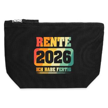 Ruhestand Rentner Rente 2026 - Canvas Reißverschluss-Täschchen (12 x 13 cm) - Schwarz - Vorne