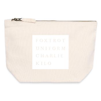 Typo Foxtrot Uniform Charlie Kilo funny fun funny - Canvas Zip Pouch 12 x 13 cm - nature - Front