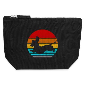 Retro Vinatge Dackel - Canvas Reißverschluss-Täschchen (12 x 13 cm) - Schwarz - Vorne