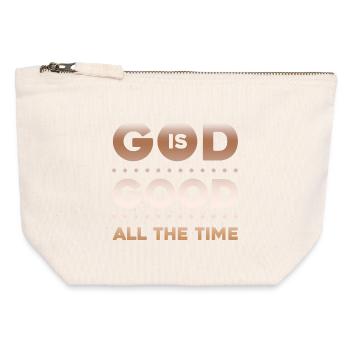God is Good all the Time - Canvas Zip Pouch 12 x 13 cm - nature - Front
