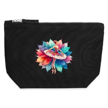 Danseuse de ballet avec tutu - Pochette zippée en toile 12 x 13 cm - noir - Devant