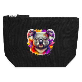 Koala - Canvas Zip Pouch 12 x 13 cm - black - Front