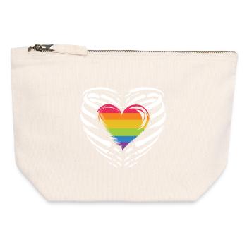 LGBTQ Pride Monat - Regenbogenherz - Canvas Reißverschluss-Täschchen (12 x 13 cm) - Naturweiß - Vorne