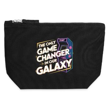  The Only Game Changer In Our Galaxy Retro Arcade - Canvas Reißverschluss-Täschchen (12 x 13 cm) - Schwarz - Vorne