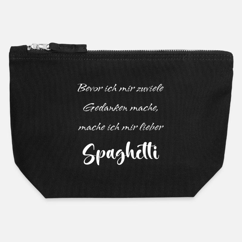 Thought spaghetti - Canvas Zip Pouch 12 x 13 cm - black