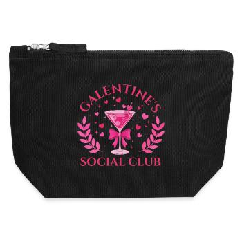Ambiance du groupe des filles du club social Galentine’s Brunch - Pochette zippée en toile 12 x 13 cm - noir - Devant